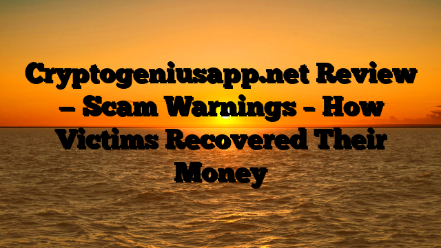 Cryptogeniusapp.net Review — Scam Warnings – How Victims Recovered Their Money
