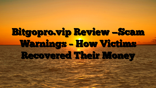 Bitgopro.vip Review —Scam Warnings – How Victims Recovered Their Money