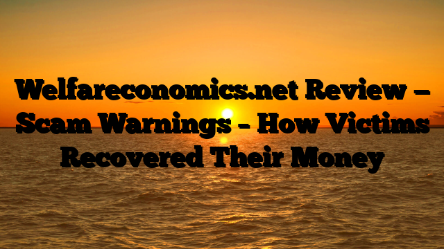 Welfareconomics.net Review — Scam Warnings – How Victims Recovered Their Money