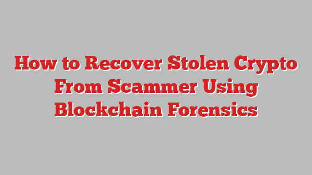 How to Recover Stolen Crypto From Scammer Using Blockchain Forensics